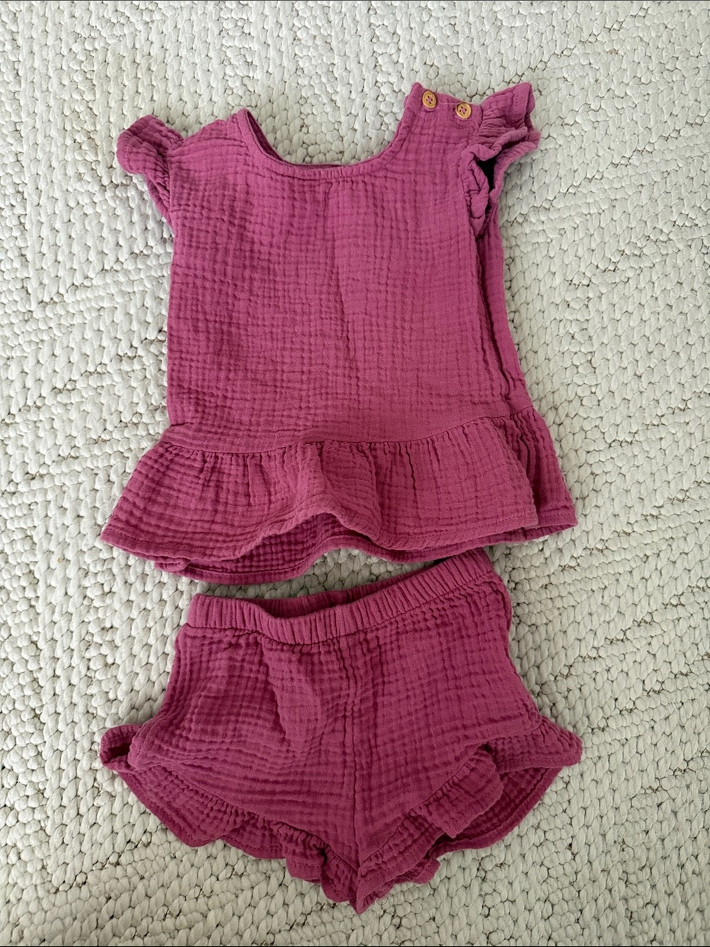 Cat & Jack Pink Ruffle Muslin Top and Shorts Set